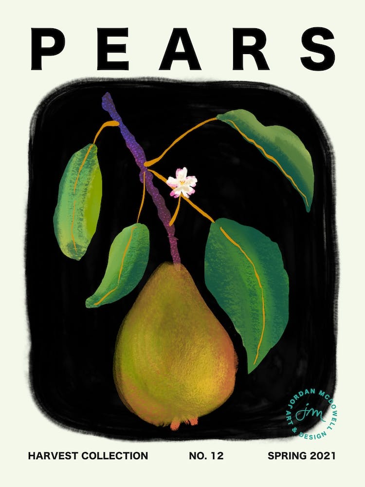Pears Fruit Kitchen Typography