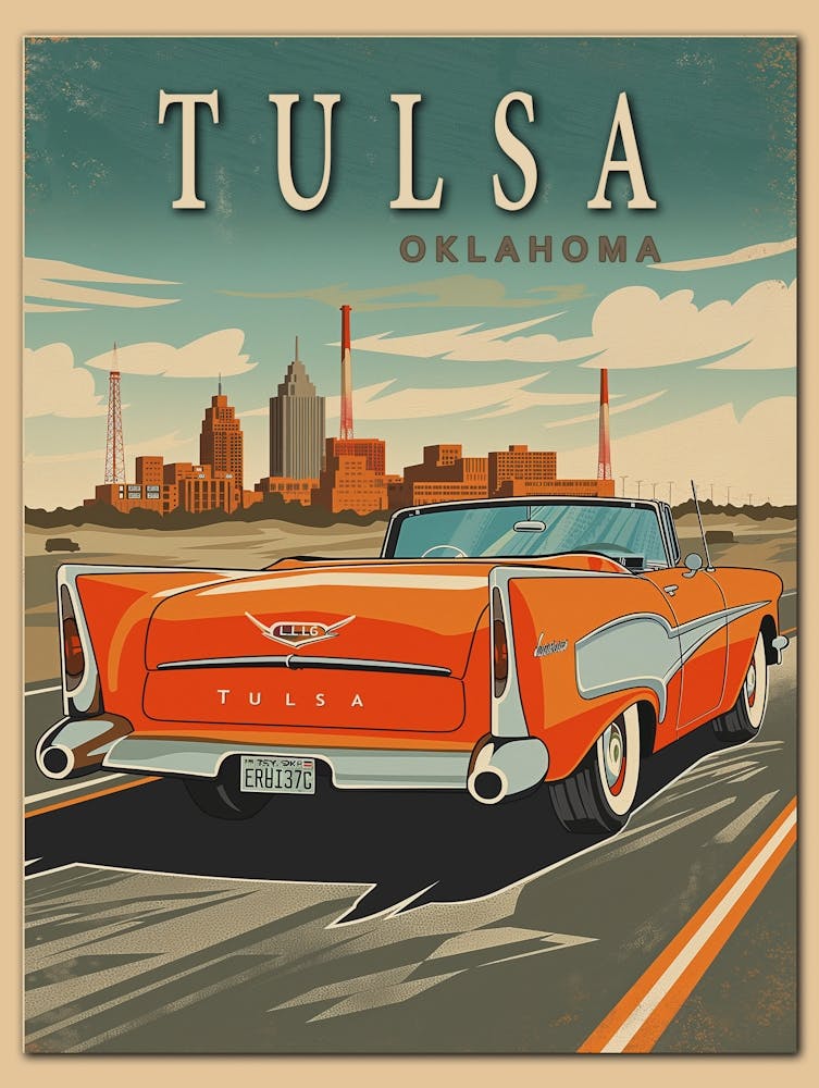Tulsa Oklahoma Vintage-Reiseposter