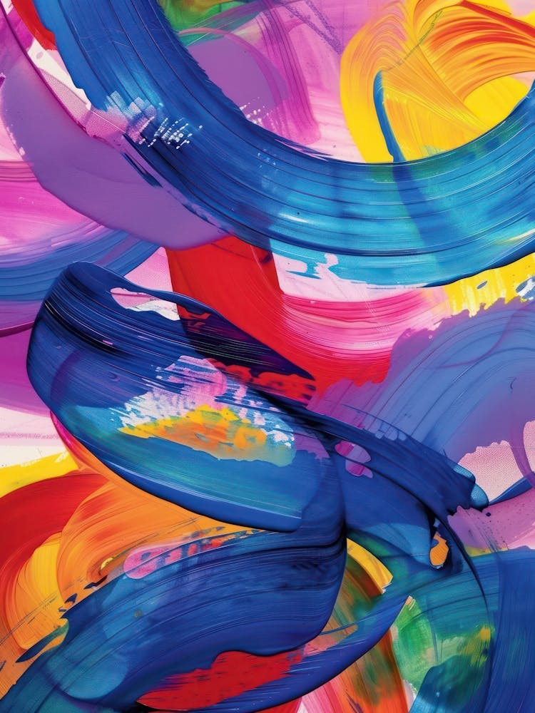 Rainbow Paint Brush Strokes Organic 1