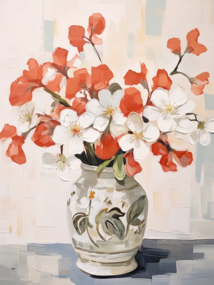 Geranien-Blumen Stillleben Gemälde 4 Verträumt