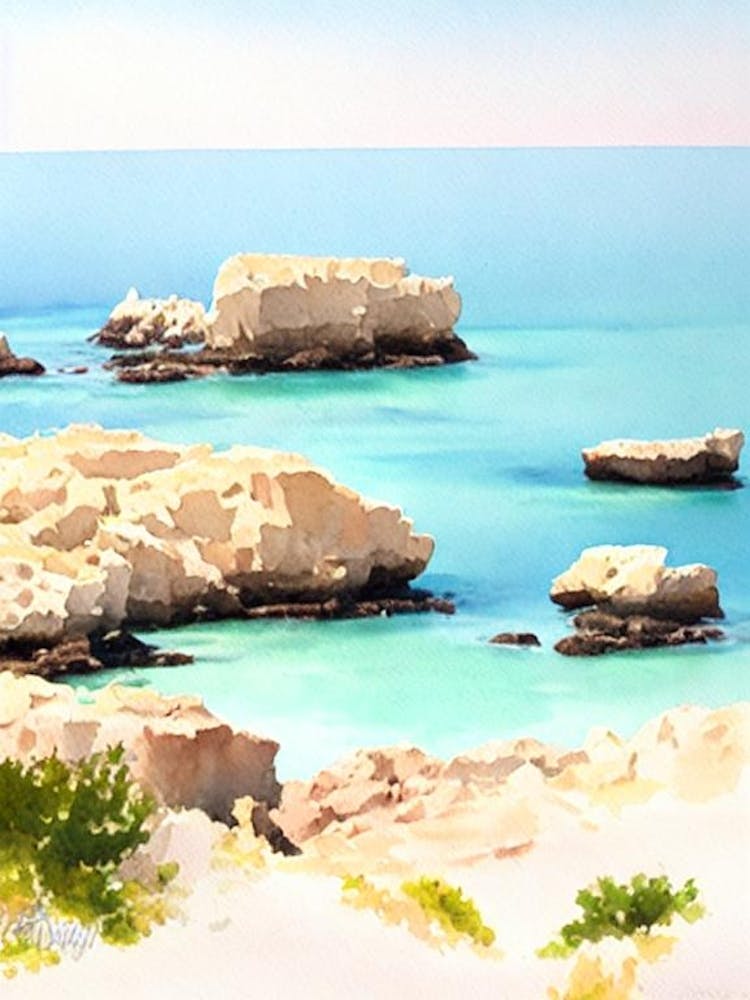 Cala Pregonda 2, Menorca, Spain Watercolour