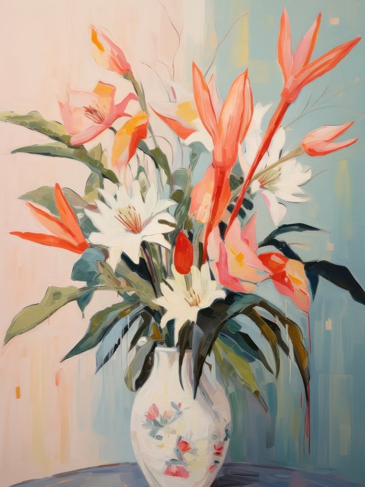Bird Of Paradise Flower Still Life Painting 4 Dreamy