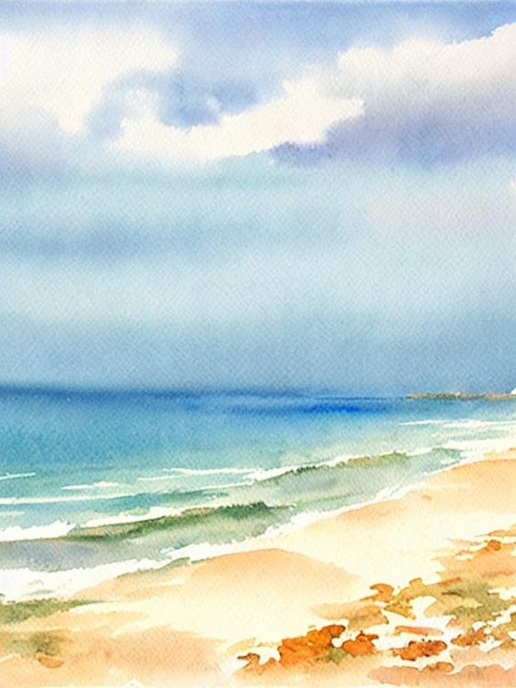 Tanjung Aru Beach 2, Kota Kinabalu, Malaysia Watercolour