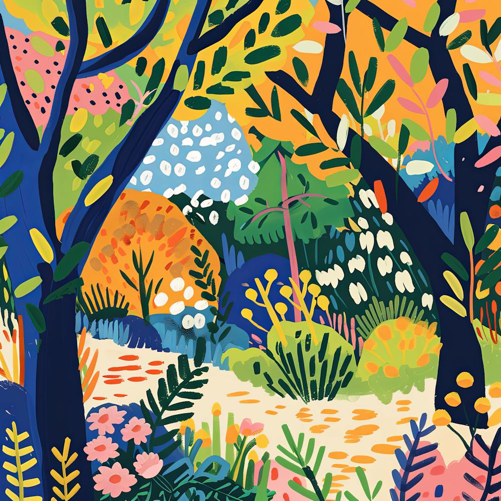 Into the Garden Series in Style of Matisse