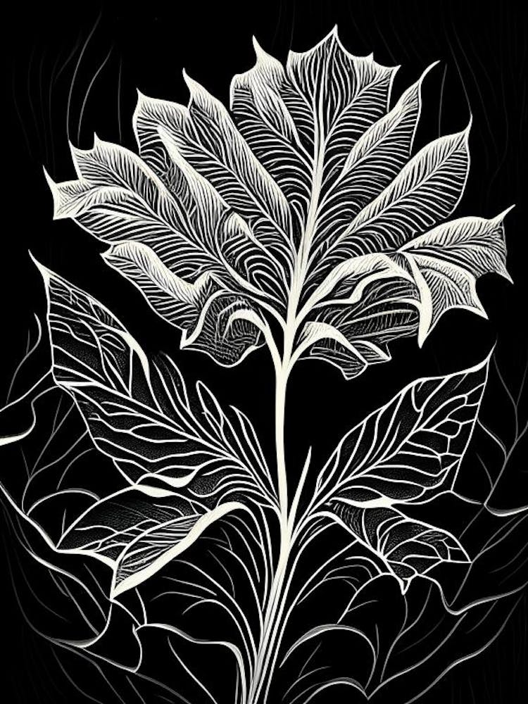 Stonecrop Leaf Linocut 3
