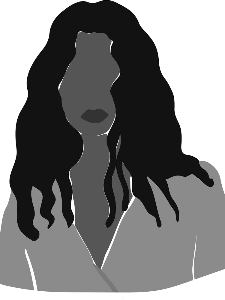 Portrait Of A Woman With Long Hair 1