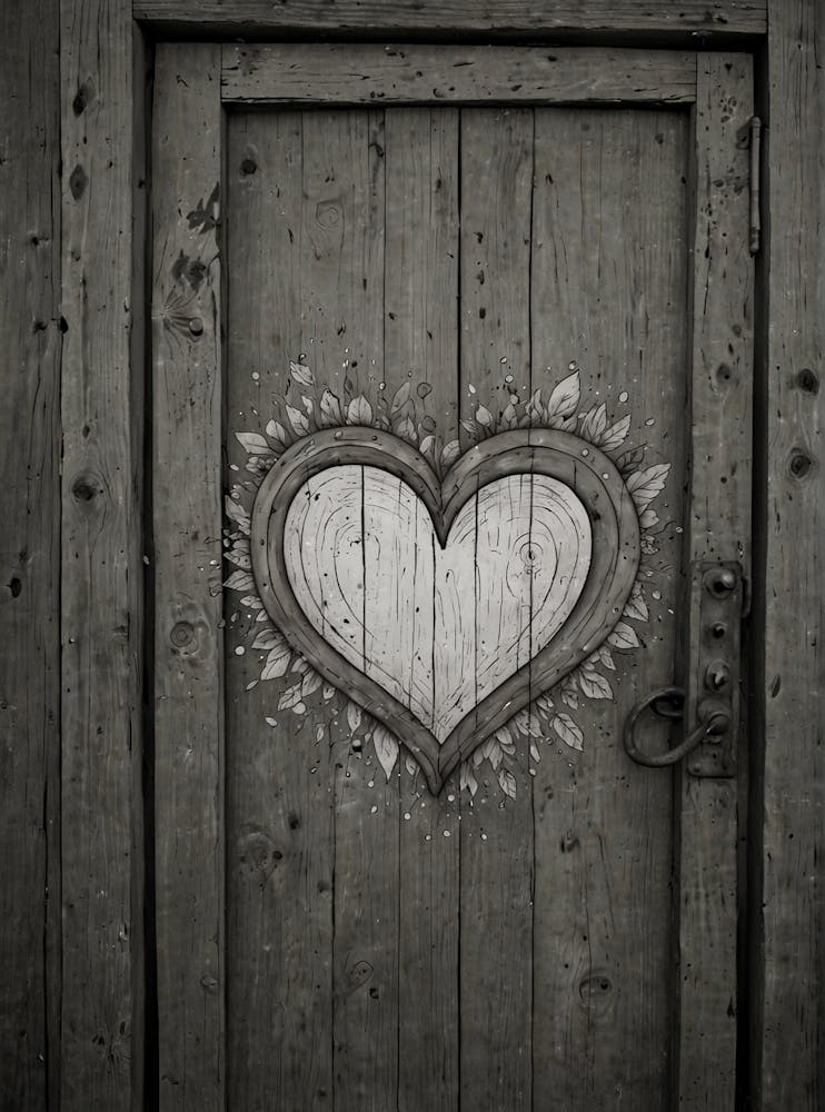 Heart On A Wooden Door 4