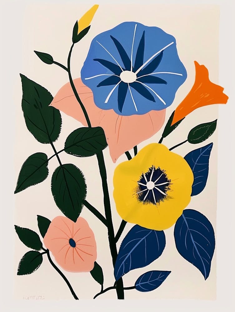 Gemalte Blüten Prunkwinde 3