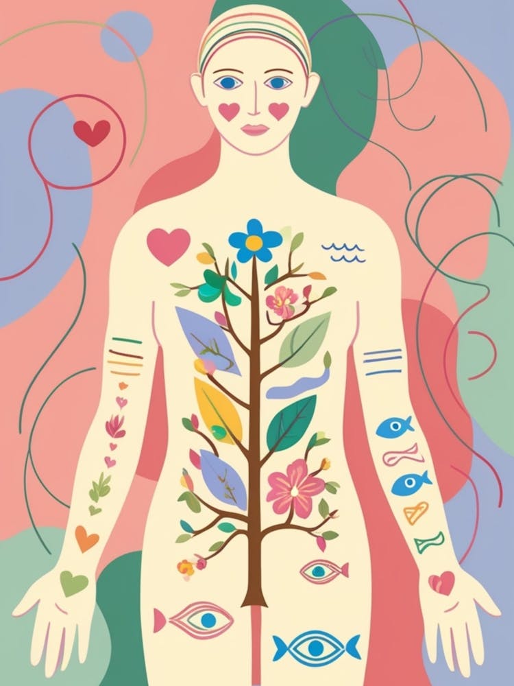 Frau mit Baum des Lebens