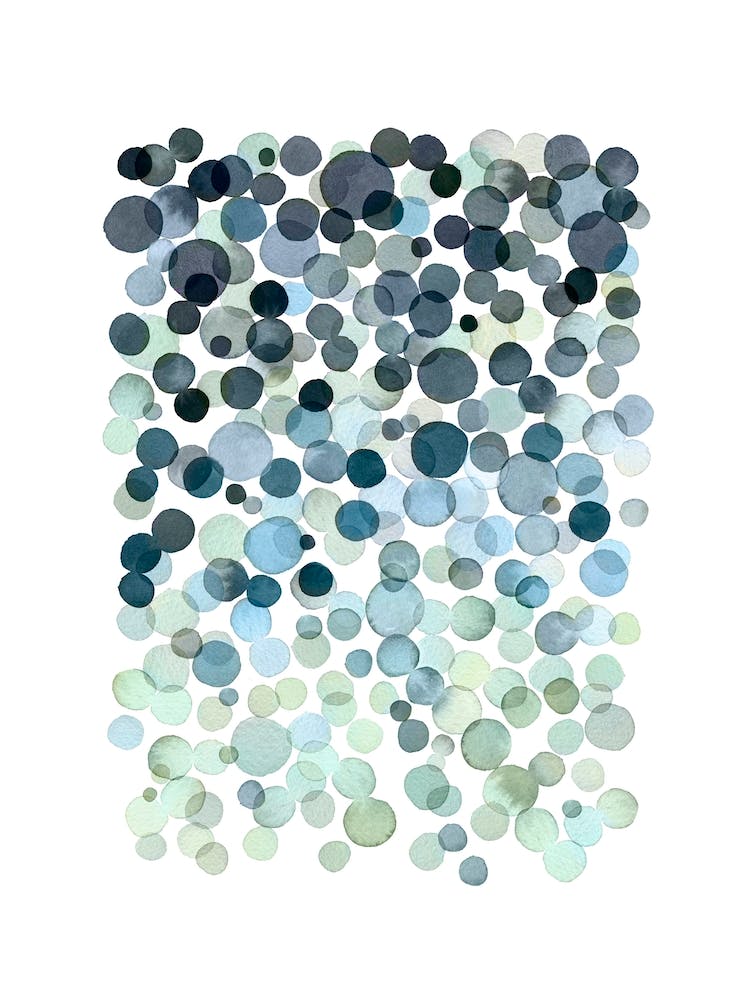 Blue Green Ombre Bubbles
