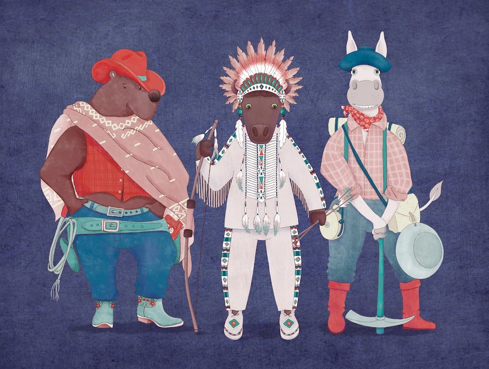 Familles d'Animaux Cowboys du Far West