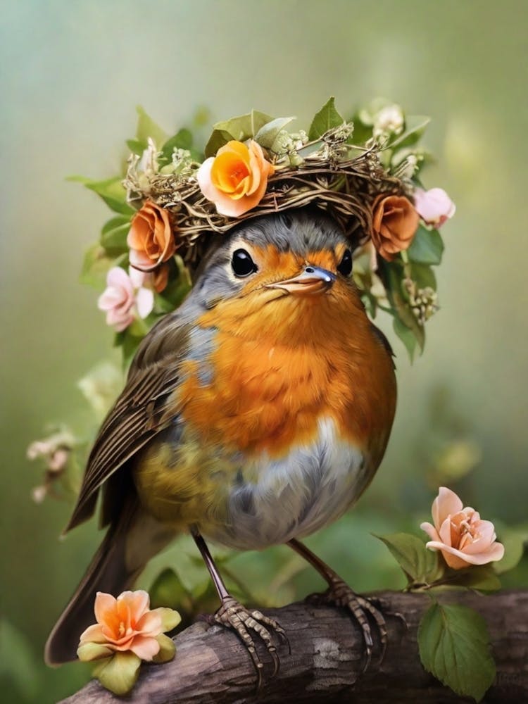Robin In A Crown