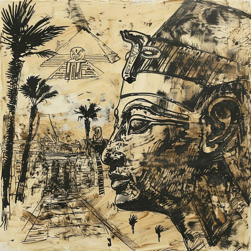 Egyptian Head Nofretete Pyramid