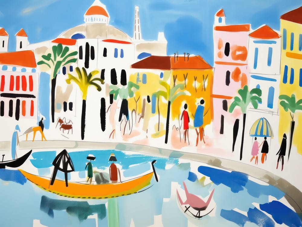 Venice Italy Cute Watercolour Illustration 7