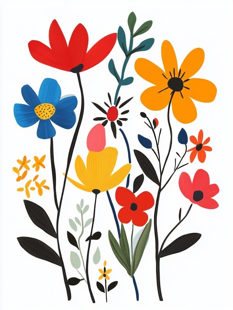 Flowers On A White Background 13