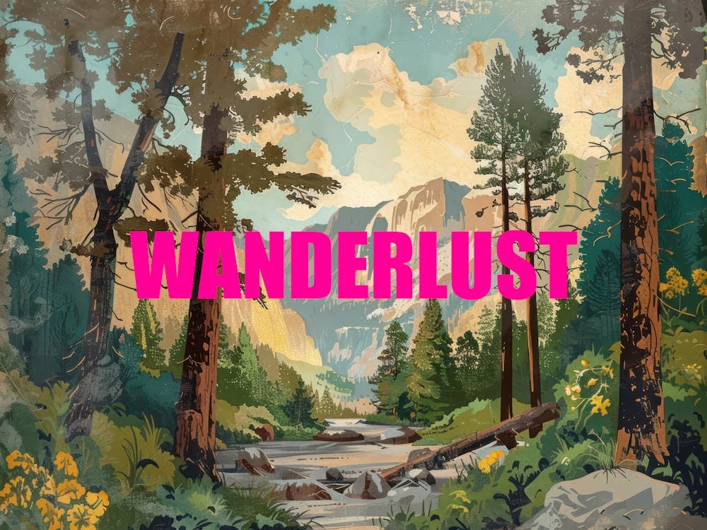 Pink Wanderlust Vintage Woods Illustration 3