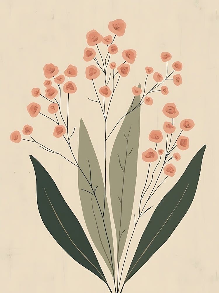 Dreamy Bohemian Wildflower Illustration - Nature-Inspired Design