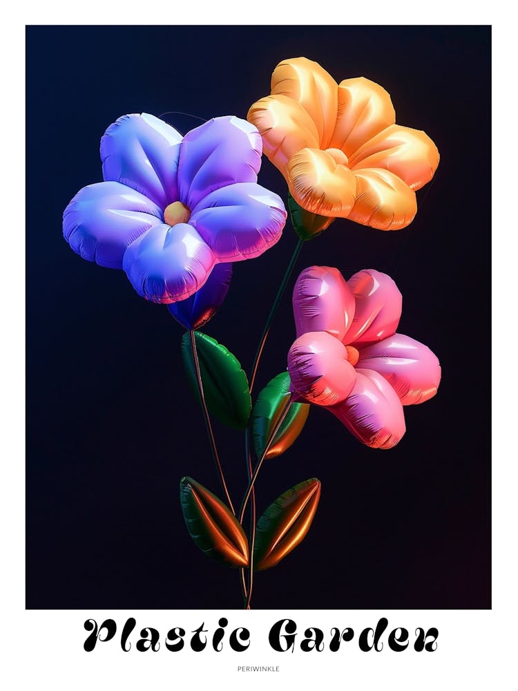 Bright Inflatable Flowers Poster Periwinkle