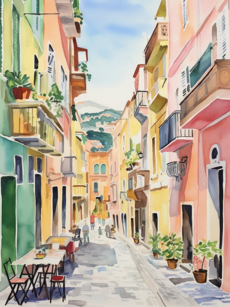 Naples, Italy Watercolour Streets 2