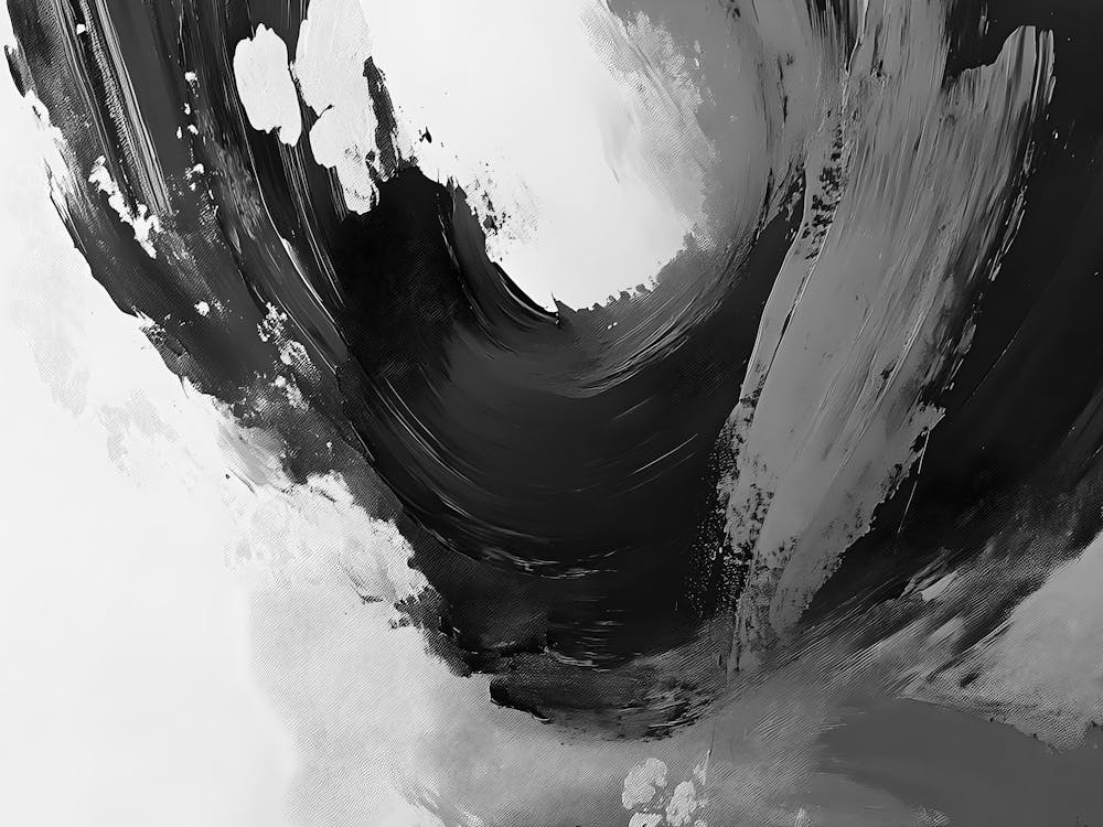 Abstract Black And White Painting 44