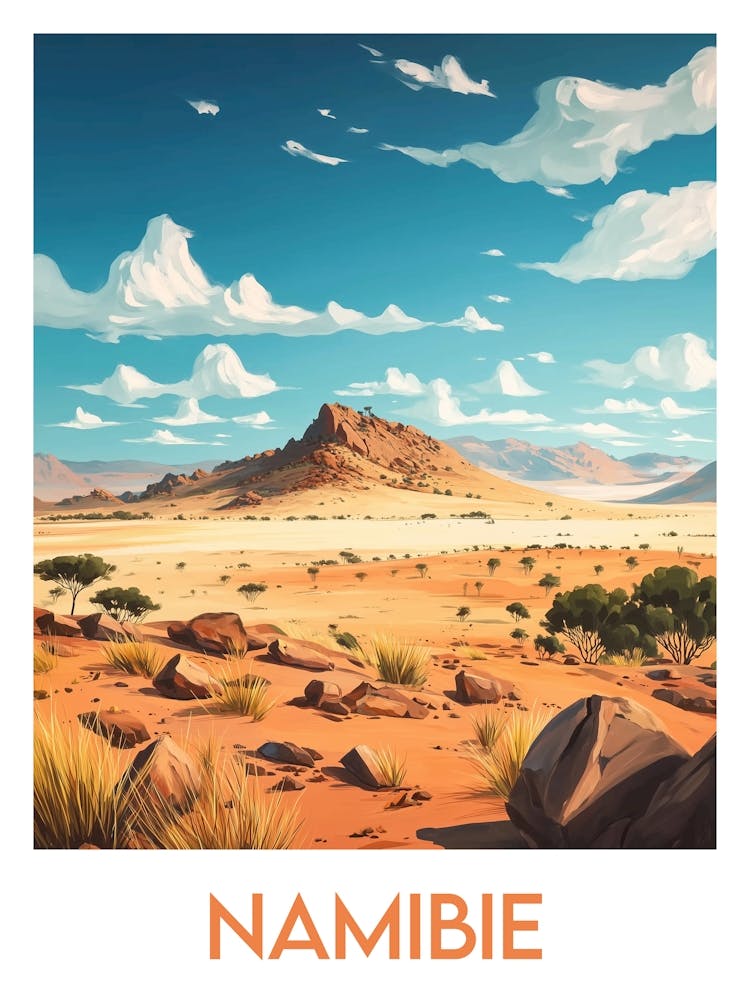 Affiche de voyage Namibie