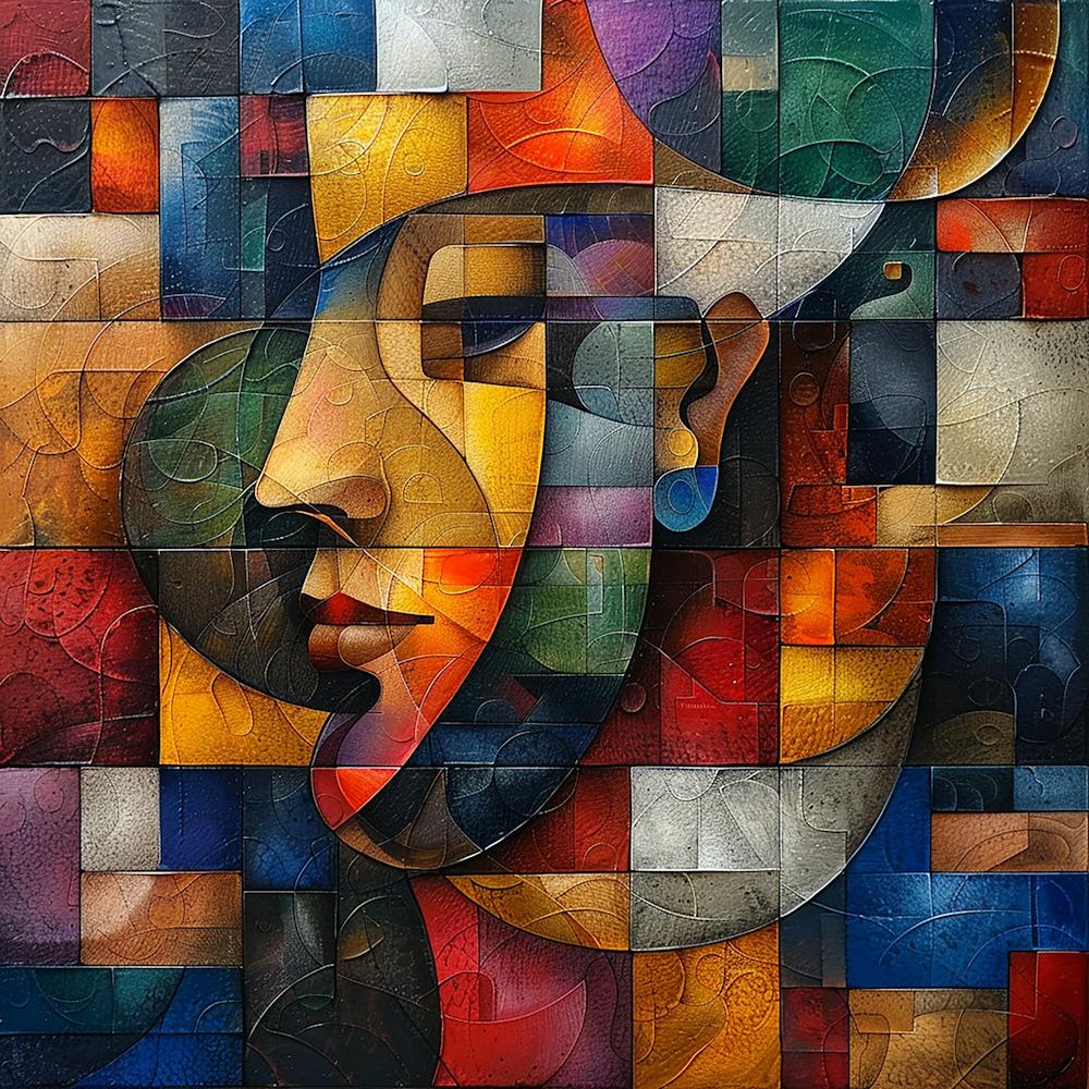 Cubism Face - Man's Face, colorful cubism, cubism, cubist art,   abstract art, abstract painting  city wall art, colorful wall art, home decor, minimal art, modern wall art, wall art, wall decoration, wall print colourful wall art, decor wall art, digital