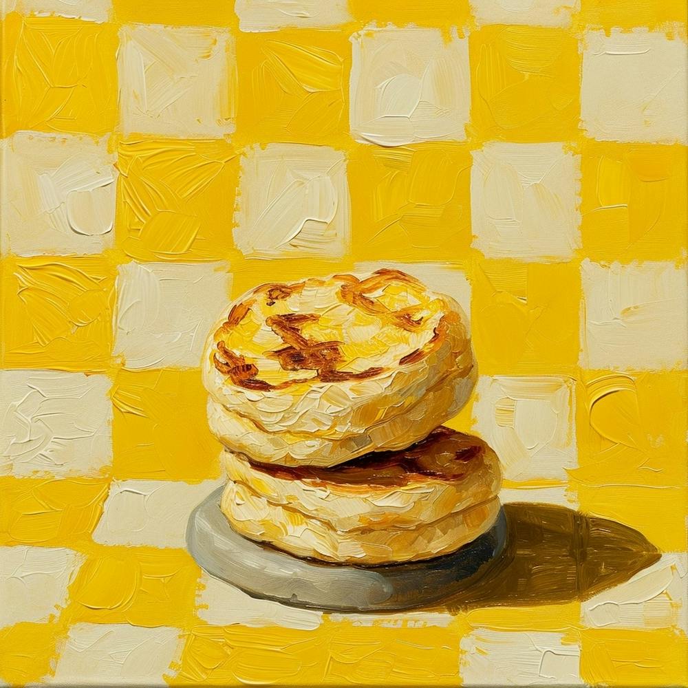 Tea Cakes Yellow Checkerboard 1