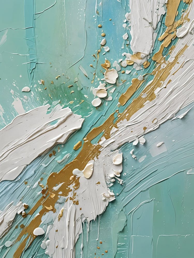 Gold And Turquoise Abstract no3