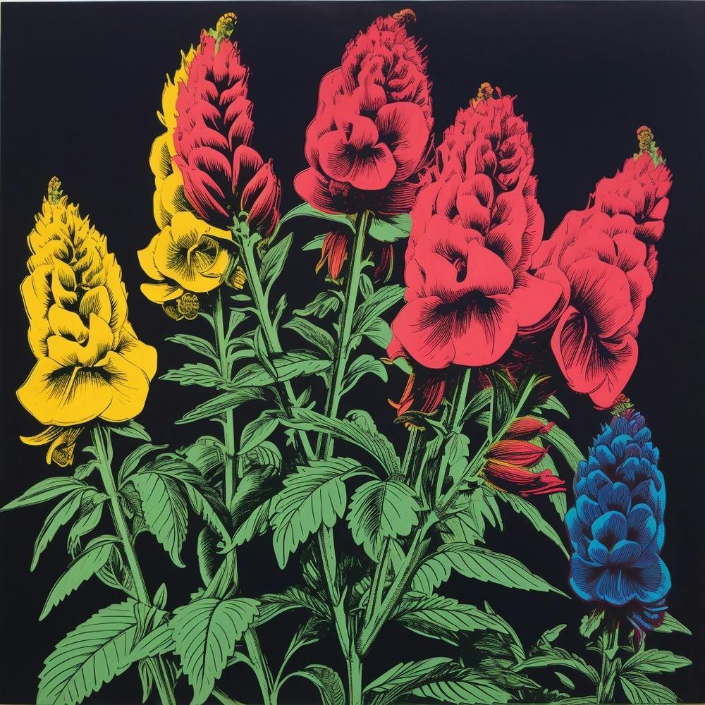 Aconitum 2 Pop Art Illustration Square