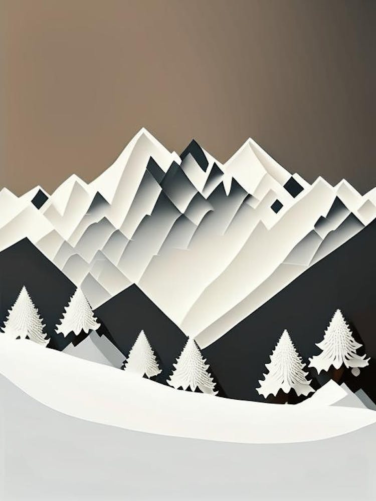 Snowflakes In The Mountains, Snowflakes, Retro Minimal 2