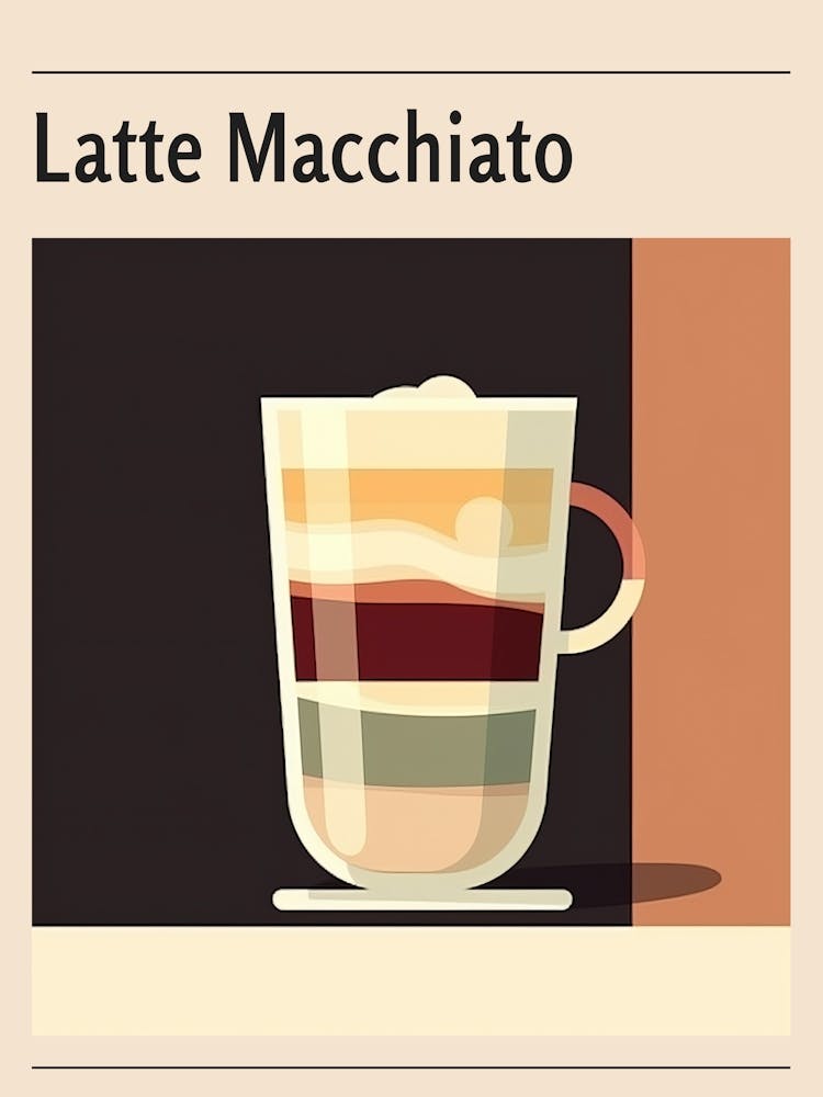 Latte Macchiato Midcentury Modern Poster