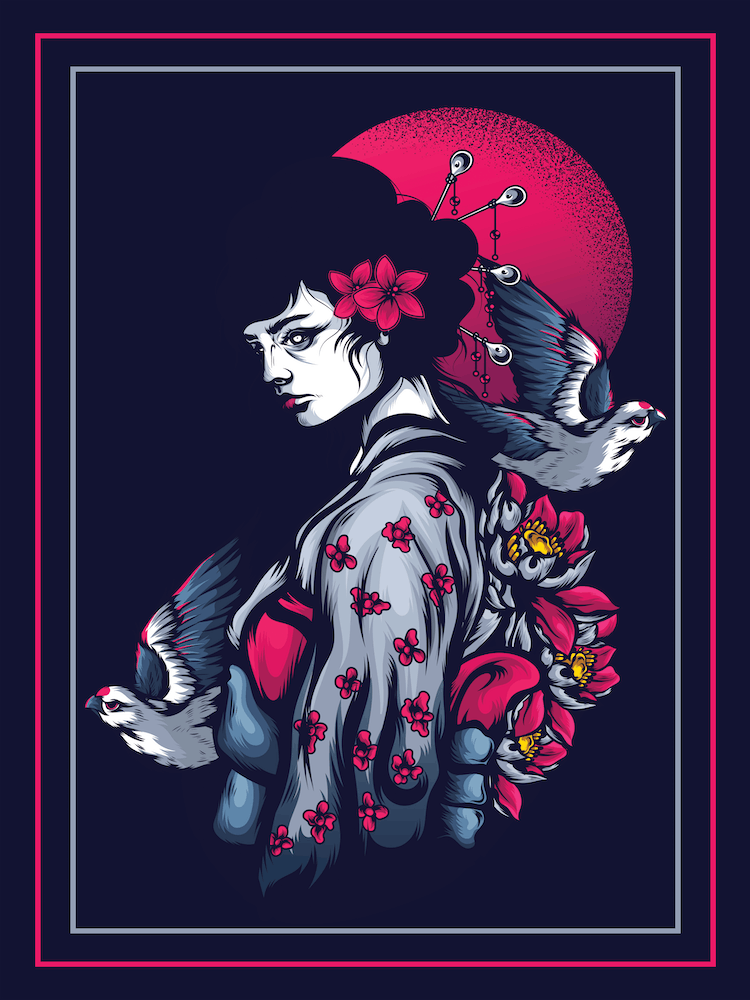 Japanese Style Female Geisha