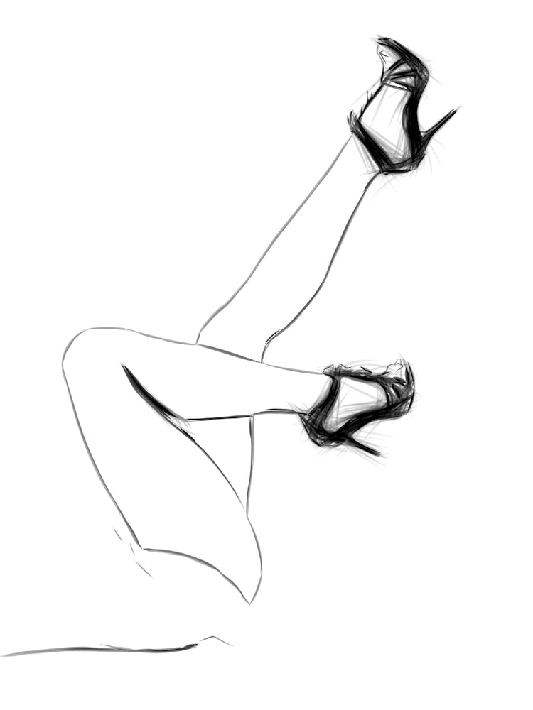 Black and White Legs Drawing
