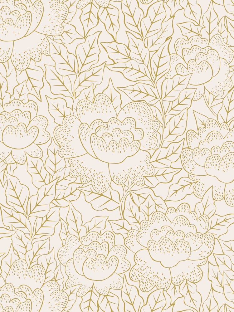 Rose Garden - Olive Gold Floral