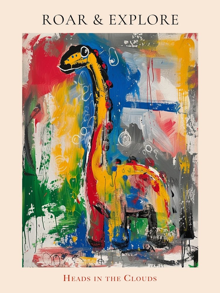 Graffiti Paint Splash Brachiosaurus Poster