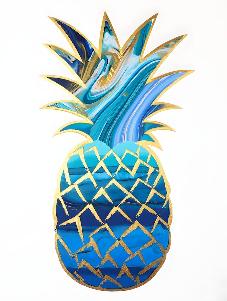 Blue And Gold Pineapple
