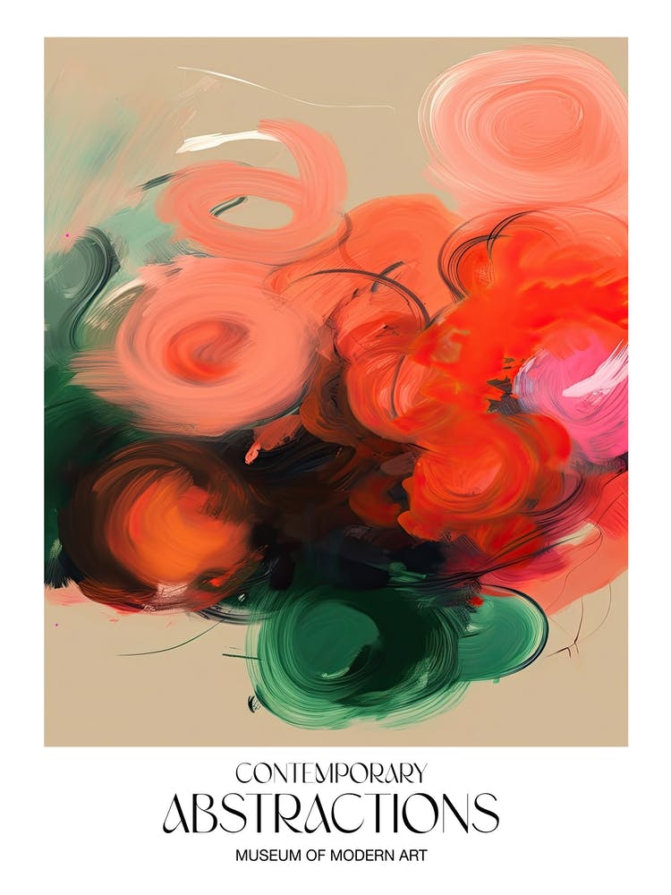 Brush Stroke Flowers Abstract 1 Exhibition Poster
