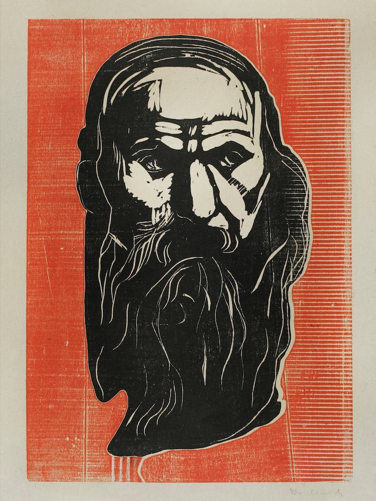 Head Of An Old Man With Beard, Edvard Munch