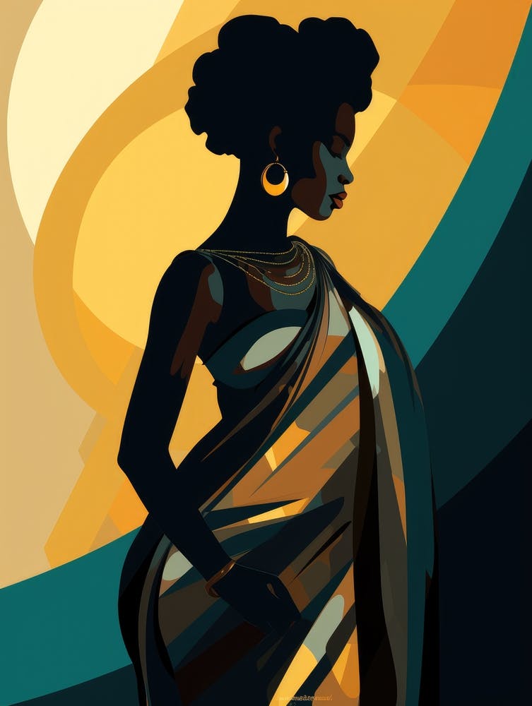 African Woman In Sari