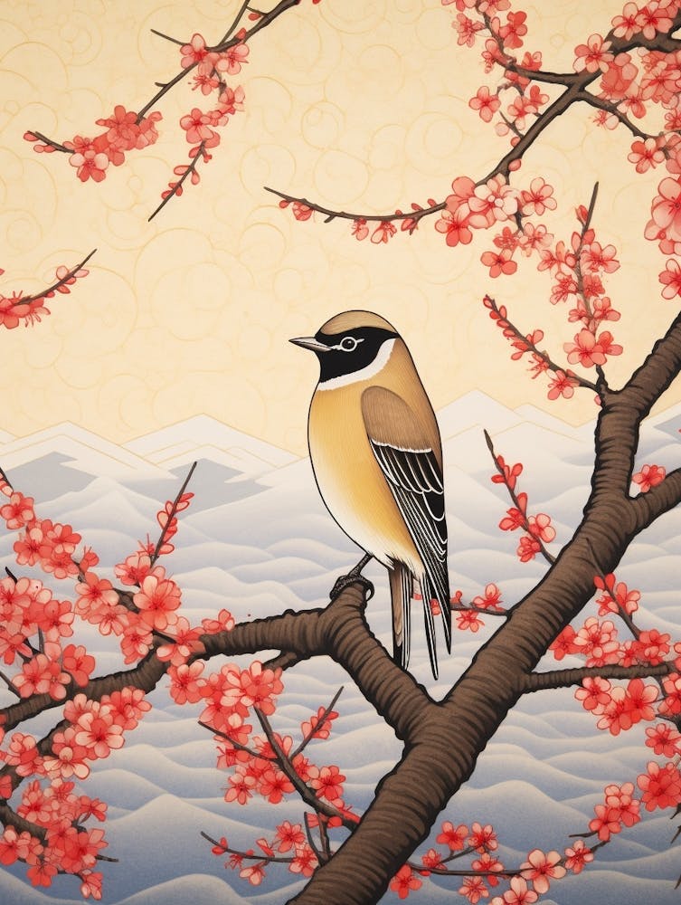 Bird Illustration Cedar Waxwing 4