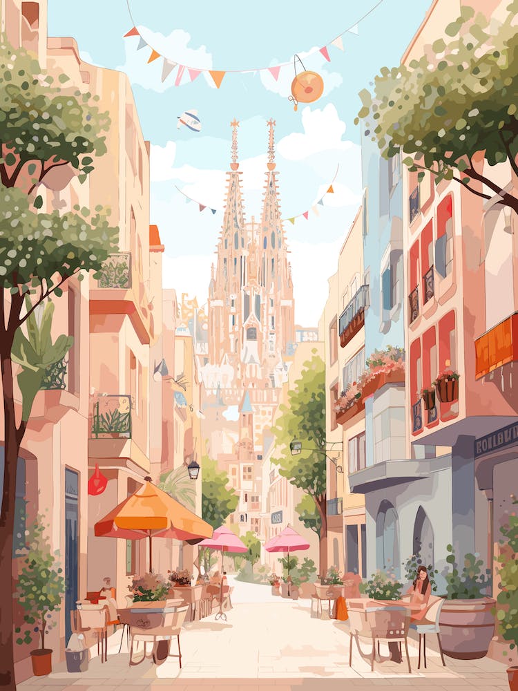 Barcelona Spain 1 Illustration