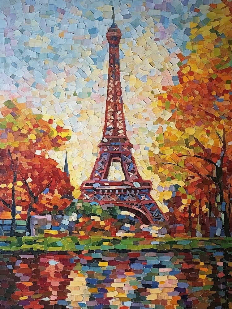 Eiffel Tower Paris France Paul Signac Style 8
