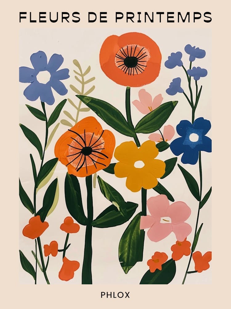 Spring Floral French Poster  Phlox