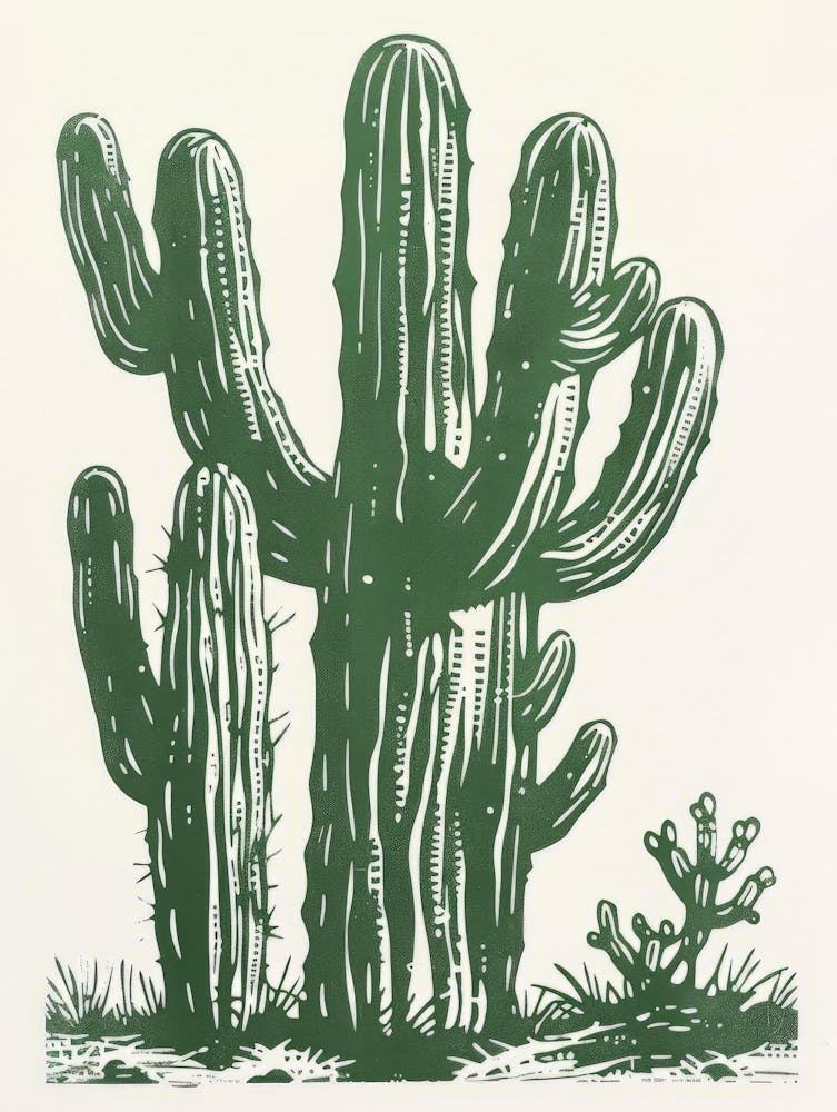 Linolschnitt Kaktus in Art Print by Bianca Green – Fy!