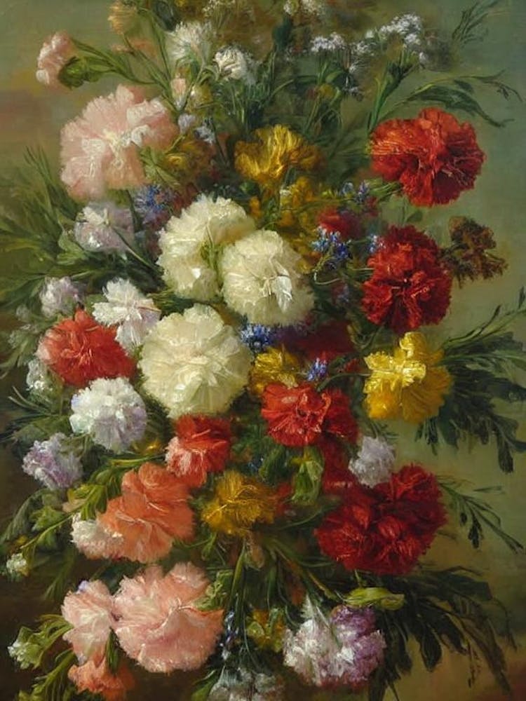 Peinture d'œillets 1 - Fleur