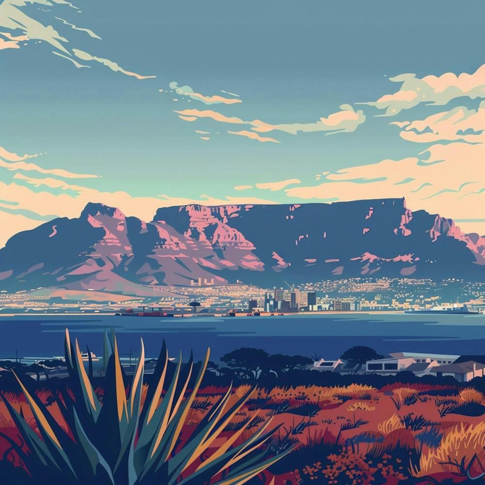 A Table Mountain In Cape Town Lofi Illustration 1720033597 4