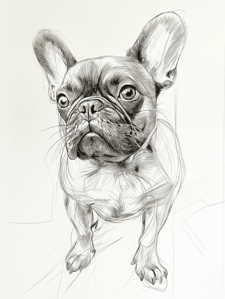 A Sketch Of A French Bulldog