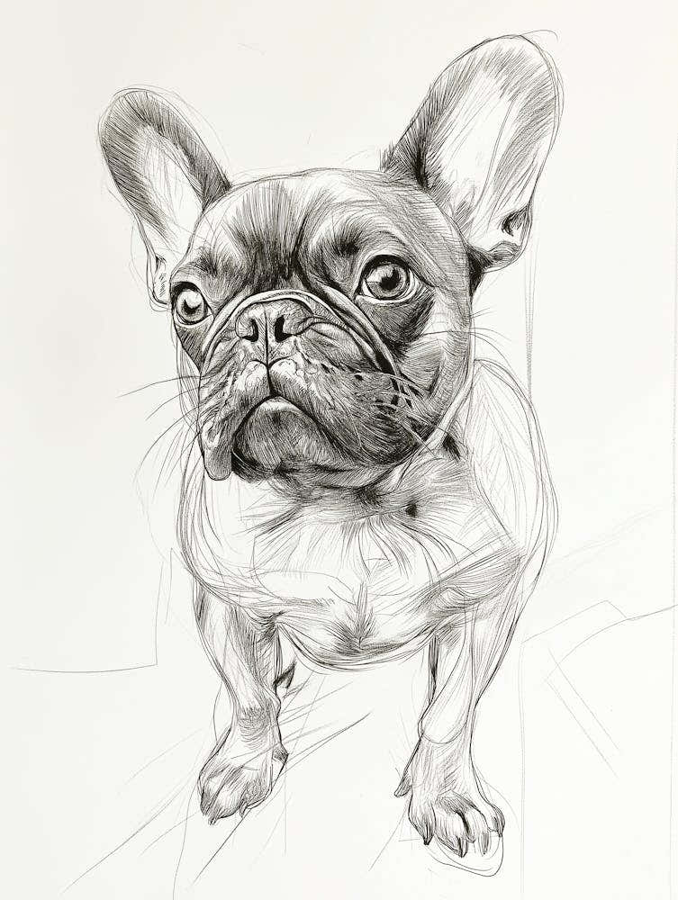 A Sketch Of A French Bulldog