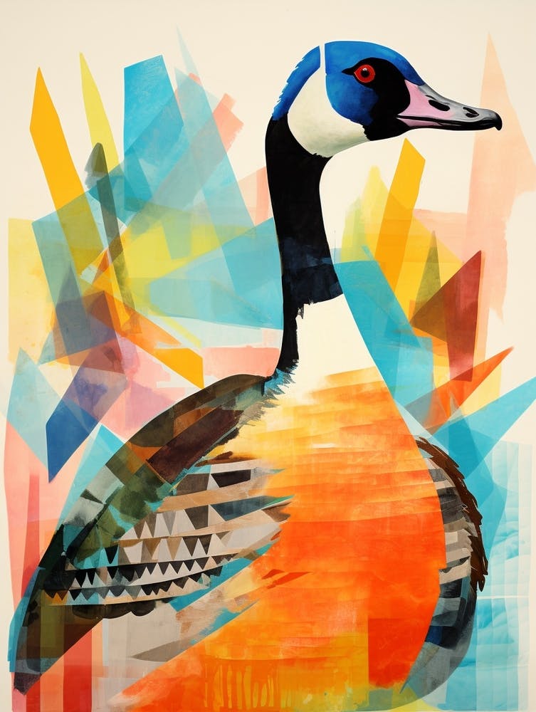 Bird Painting Collage Goose 3