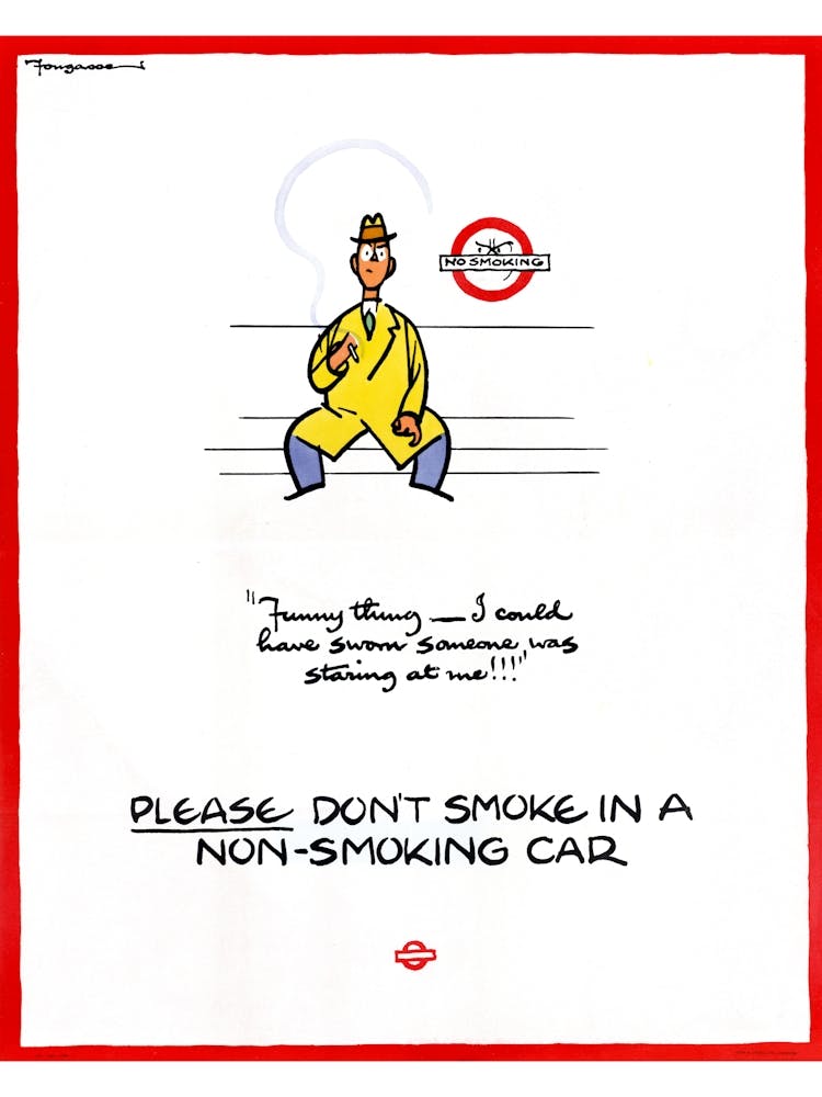 Please Don T Smoke Vintage London Underground Poster